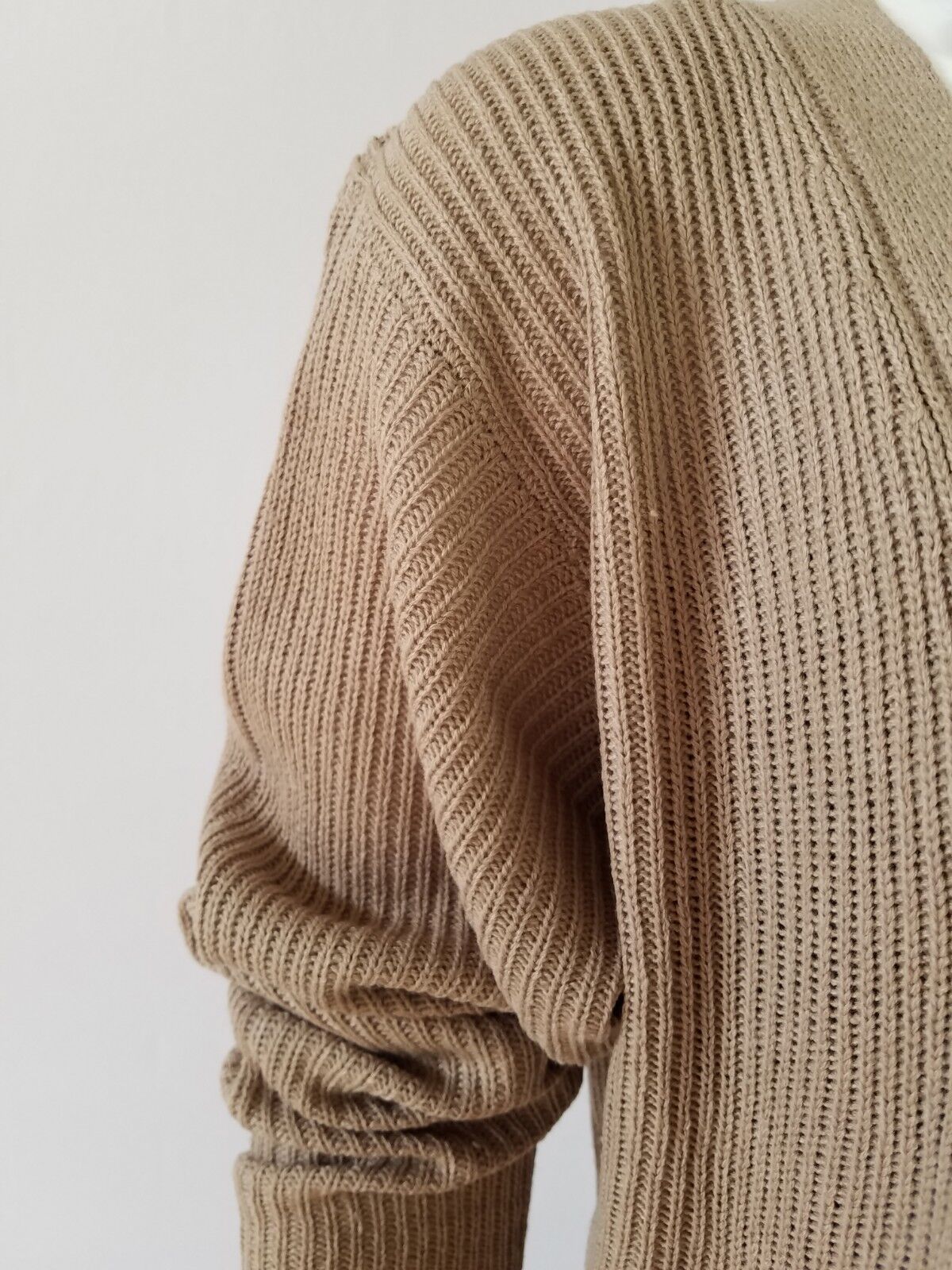 Open Front Knit Cardigan Long Sweater Knitting Coat Jacket Knitted Ribbed