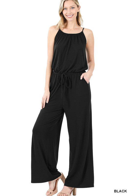 SPAGHETTI STRAP JUMPSUIT WITH POCKET