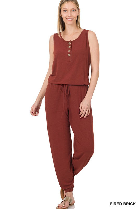 SLEEVELESS JOGGER JUMPSUIT