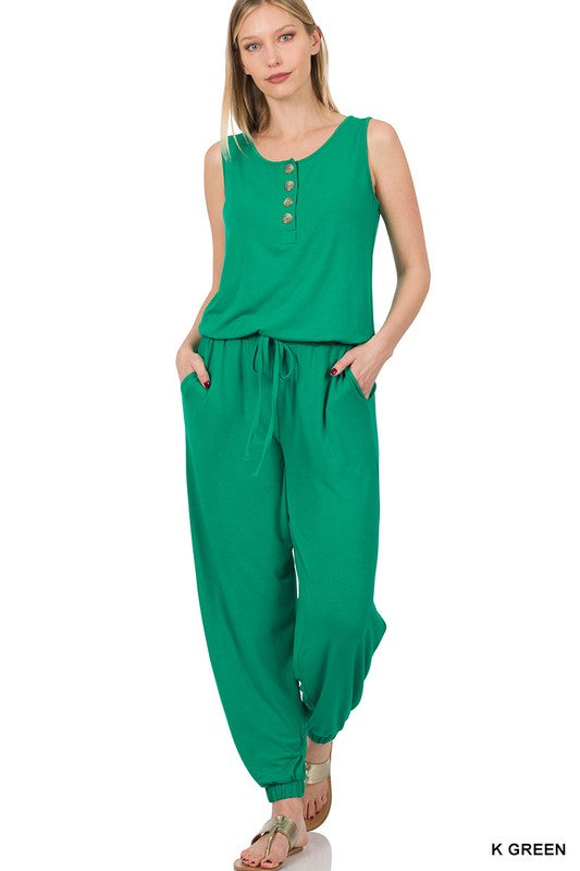 SLEEVELESS JOGGER JUMPSUIT