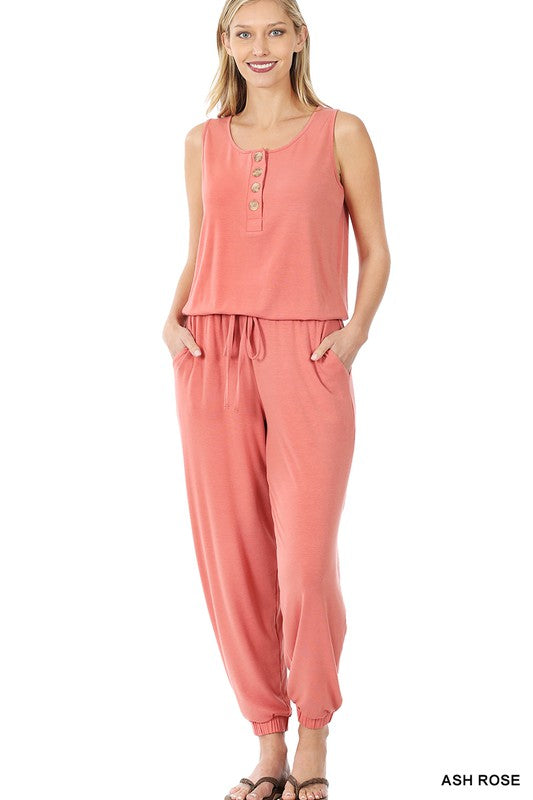 SLEEVELESS JOGGER JUMPSUIT