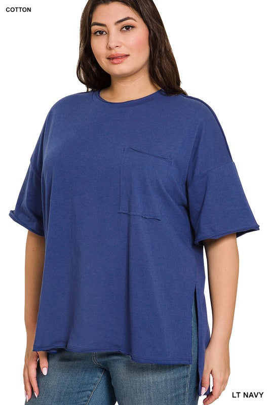 PLUS ROW EDGE HI-LOW HEM BOX TOP