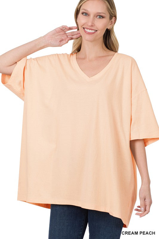 COTTON DROP SHOULDER BOYFRIEND BOX TEE