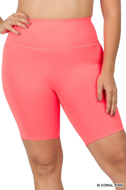 PLUS ATHLETIC HIGH RISE BIKER SHORTS