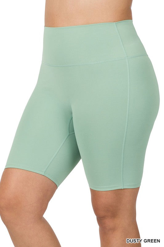 PLUS ATHLETIC HIGH RISE BIKER SHORTS