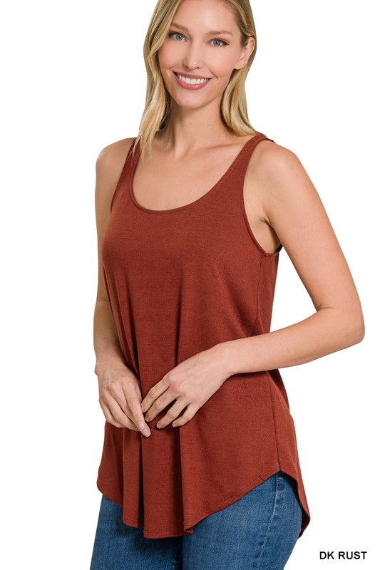 SLEEVELESS ROUND NECK ROUND HEM TOP