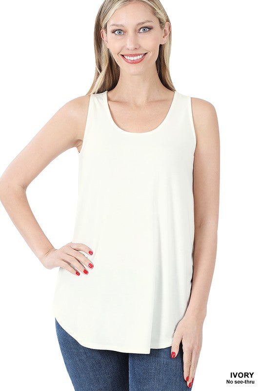 SLEEVELESS ROUND NECK ROUND HEM TOP