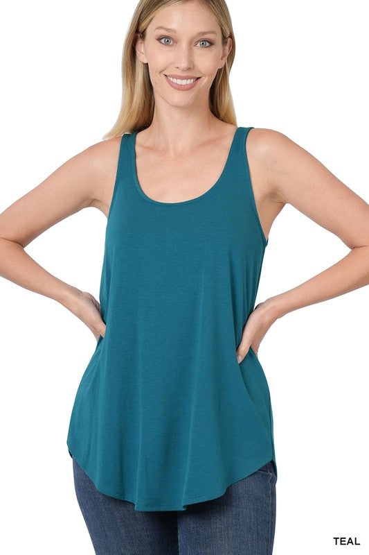 SLEEVELESS ROUND NECK ROUND HEM TOP