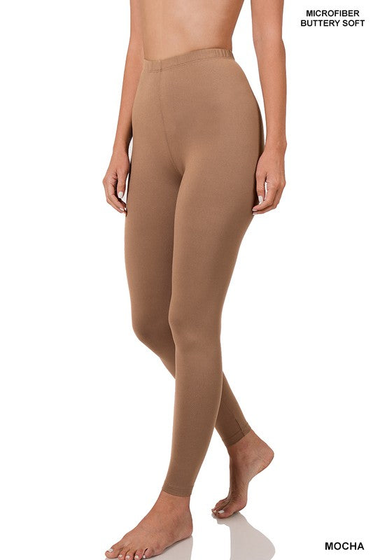 BRUSHED DTY MICROFIBER FULL LENGTH LEGGINGS