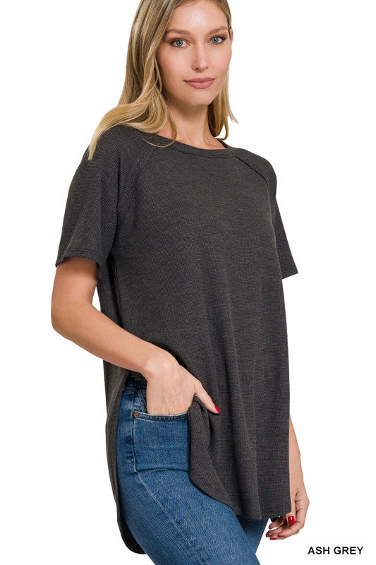 MELAGE BABY WAFFLE SHORT SLEEVE TOP