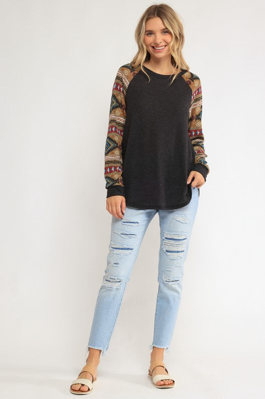 MIXED PRINT TOP