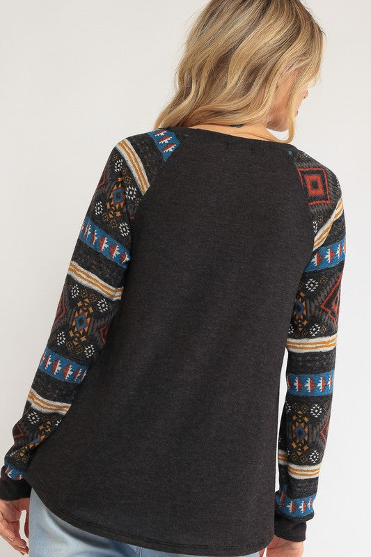 MIXED PRINT TOP