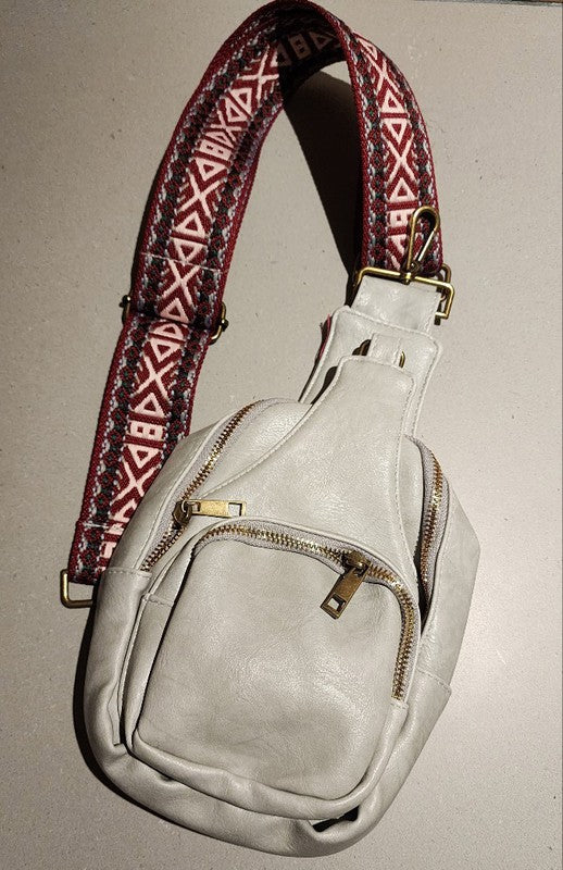 NEW SUMMER VEGAN LEATHER AZTEC GUITAR STRAP BAG