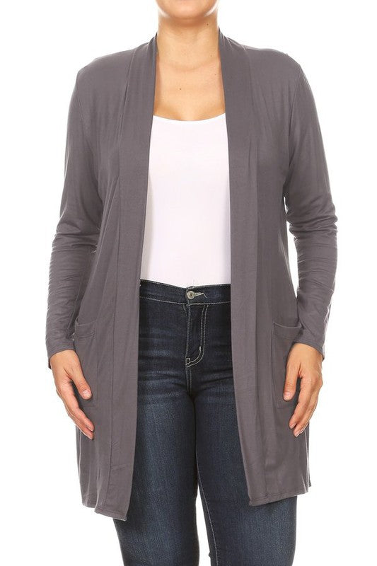 Plus size Knee length duster cardigan