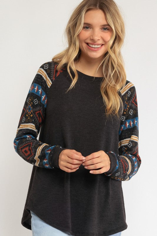 MIXED PRINT TOP