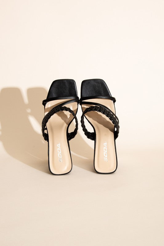 CARMEN-S BRAIDED STRAP SANDAL HEELS